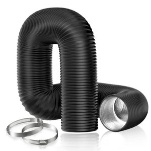 lot 81498 image: Hon&Guan 4 X 8Ft Aluminum Foil Insulated Flexible Duct, Dryer Vent Hose For Hvac Ventilation And Duct Fan Systems, 2 Clamps Include.