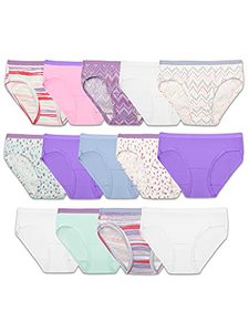 lot 81499 image: Fruit Of The Loom Girls Cotton Hipster Underwear, - Fashion Assorted, 8
