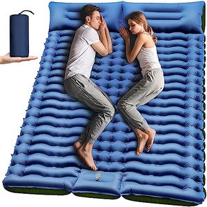 lot 81505 image: Double Sleeping Pad For Camping Self Inflating 4 Extra-Thick Camping Pad 2 Person With Pillow Built-In Foot Pump Inflatable Sleeping Mat For Backpacking, Hiking, Traveling, Tent, Portable Camping Mat