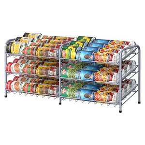 lot 81515 image: Nananardoso Can Organizer For Pantry, 3 Tier Can Dispenser Rack Holds Up To 72 Cans, Can Storage Organizer Holder For Canned Food Storage Kitchen Cabinets Or Pantry Shelf Countertop, Silver