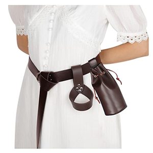 lot 81537 image: Medieval Leather Sword Frog Holster Belt Halloween Renaissance Viking Pirate Knight Katana Dagger Frog Holster Belt Pouch Brown