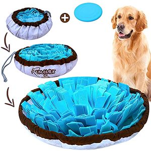 lot 81541 image: Tomahauk Snuffle Mat For Dogs � Interactive Feed GameDog Puzzle Toy That Helps With Stress Relief, Foraging Skills, Brain Stimulation And Boredom (Blue) (Visible Use)