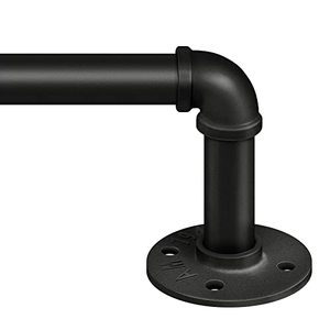 lot 81560 image: Zeerobee Curtain Rods For Windows 48 To 84, 1 Inch Industrial Curtain Rod, Wrap Around Black Curtain Rods, IndoorOutdoor Curtain Rod, Room Divider Curtain Rod, Adjustable Curtain Rod, 48-86