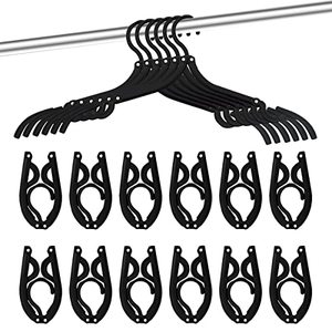 lot 81566 image: 24 Pcs Travel Hangers - Portable Folding Clothes Hangers Travel Accessories Foldable Clothes Drying Rack For Trave (Black)