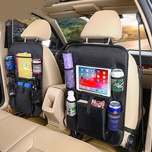 lot 81570 image: Sijaweyi Car Backseat Organizer 2Pack Mats Back Seat Protector With Touch Screen Tablet Holder Storage Pockets Kick Mats Great Travel Accessories For Kids And Toddlers
