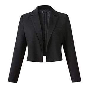 lot 81573 image: Beninos Womens Long Sleeve Open Front Crop Blazer Jacket (806 Black, Xl)