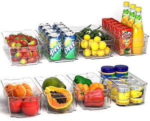 lot 81578 image: Utopia Home - Fridge Organizers And Storage Clear- Set Of 8 Refrigerator Organizer Bins - Pantry Organizers And Storage - Clear Plastic Storage Bins For Home And Kitchen Organization