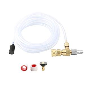 lot 81582 image: Sooprinse Chemical Injector Kit For High Pressure Washer, 4000 Psi Adjustable Soap Dispenser With A 14 Inch Black Soap Nozzle And Teflon Tape,16 Ft Siphon Hose, 38 Inch Quick Connect