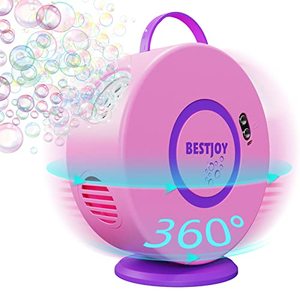 lot 81583 image: Bubble Machine For Girls Age 1 2 3 4 5, Rechargeable Pink Bubble Blower For Toddlers Girl, Kids Bubbles Party Gifts For Little Girls, Automatic Portable Bubble Makers, Rotating 90°&360°
