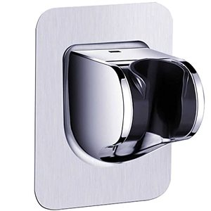 lot 81584 image: Shower Head Holder Strong Adhesive Adjustable Handheld Shower Wand Holder No Drilling Wall Mount Bracket (Silver)