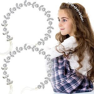 lot 81594 image: 2 Pieces Flower Girl Headbands Halloween Headbands Bridal Headband Crystal Girl Headpieces Princess Headbands Rhinestone Headpieces Hair Accessories For Women Costume Party Halloween Gifts (Silver)