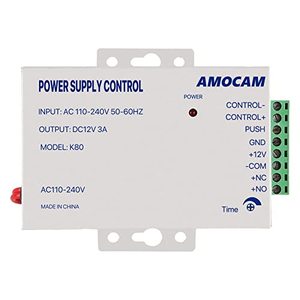 lot 81604 image: Amocam K80 Power Supply Control, Ac 110-240V To Dc 12V Power Supply For Door Access Control System, Video Doorbell, Electric Strike Lock, Bolt Lock, Magnetic Lock, Power Supply Controller