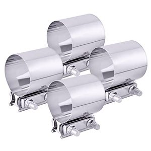 lot 81613 image: Evil Energy 3.0 Inch Exhaust Clamp,Butt Joint Band Clamp Sleeve Coupler Stainless Steel 4Pcs