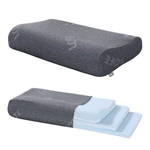 lot 81617 image: Lofe 3 Layer 8 Height Contour Pillow - Adjustable Memory Foam Pillow For Side Sleepers, Certipur-Us Cervical Pillow For Neck Pain Relief, Neck Support Pillow For BackStomach Sleeping, A Bamboo Cover