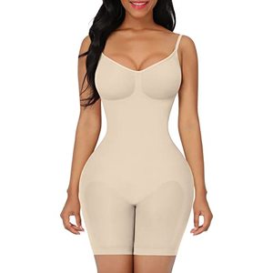 lot 81621 image: Feelingirl Shapewear For Women Tummy Control Seamless Bodysuit Body Shaper For Women Butt Lifting Shapewear Beige M-L