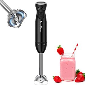 lot 81629 image: Bonsenkitchen Handheld Blender, Electric Hand Blender 12-Speed & Turbo Mode, Immersion Blender Portable Stick Mixer With Stainless Steel Blades For Soup, Smoothie, Puree, Baby Food