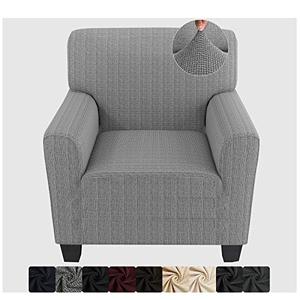 lot 81633 image: Znsayotx Chair Slipcovers With Arms For Living Room High Stretchy Spandex Pet Friendly Armchair Furniture Protection Covers (Black And White, Chair)