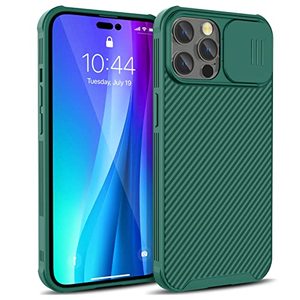 lot 81657 image: Cloudvalley For Iphone 14 Pro Max Case With Camera Cover, Slim Fit Shockproof Protective Soft Bumper Case With Slide Lens Protection Designed For 14 Pro Max 6.7 Inch, Green