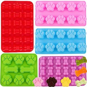 lot 81661 image: Puppy Dog Paw Bone Silicone Mold, Baking Mold, Used For Jelly, Candy, Chocolate,Ice Cube, Can Bake Dog Snack Biscuits