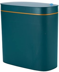lot 81672 image: Sooyee 14 Litres Bathroom Trash Can With Lid,3.6 Gallon Automatic Trash Can,Touchless Trash Can Or Kick For Kitchen,Office,Bedroom,Bathroom,Living Room,Green