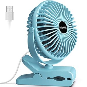 lot 81696 image: Beskar Clip On Fan, Portable Small Desk Fan With Strong Airflow, 3 Speeds Personal Fan With Sturdy Clamp, Quiet Desk Fan & Clip Fan With Usb Cord Powered - No Battery
