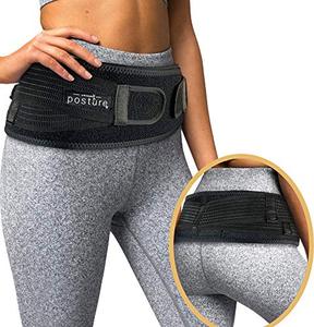 lot 81703 image: Vriksasana Sacroiliac Hip Belt For Women And Men That Alleviates Sciatic, Pelvic, Lower Back, Leg And Sacral Nerve Pain Caused By Si Joint Dysfunction Trochanter Brace (Regular, Black)