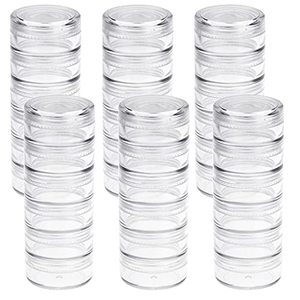 lot 81714 image: Fengek 6 Sets 6 Layer Stackable Plastic Containers, 10G10Ml Clear Cosmetic Storage Box Round Organizer Jars For Beads, Buttons, Small Jewelry Findings