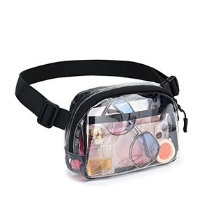 lot 81725 image: Clear Fanny Pack, Stadium Approved Clear Belt Bag For Women, Small Cute Clear Waist Bag With Adjustable Strap  Back Pocket For Sporting Events, Concert, Travel (Black)