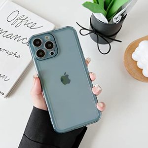 lot 81727 image: Ztofera Case For Iphone 13 Pro 6.1 Inch,Clear Soft Silicone Bumper Protective Retro Color Transparent Shockproof Phone Case - Blue