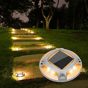 lot 81736 image: Volisun Solar Driveway Lights Dock Marine Lights 8-Pack,2 Colors In 1,Outdoor Led Deck Lights,Solar Powered Wireless Waterproof Warning Step Lights For Driveway Sidewalk Pathway (WhiteWarm White)