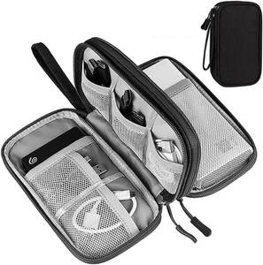 lot 81742 image: Laebevon Electronic Organizer Travel Cord Bag Travel Accessories Pouch Case Waterproof Double Layers All-In-One Storage Bag For Cable, Cord, Charger, Phone, Earphone (Black)