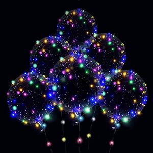 lot 81749 image: Led Balloons, 15Pcs 24Inch Clear Balloon 10Set Light Up Colorful Bobo Balloons Transparent Light Balloons, Weddings, Banquets, Outdoor And Indoor Parties, Anniversary, House Party, Birthday