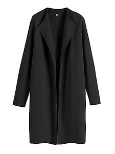 lot 81751 image: Anrabess WomenS Casual Long Sleeve Classy Draped Open Front Jackets Long Knitted Cardigan Sweater B721-Heise-Xl Black