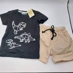 lot 81753 image: Bibnice Toddler Boy Clothes Kids Summer Cotton Outfits Shirt Short Sets Size 2