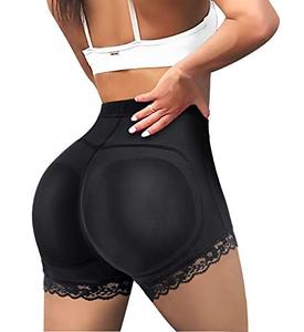lot 81758 image: Loday Womens Butt Lifter Padded Lace Panties Seamless Hip Enahncer Body Shaper Boyshort Underwear (Black, L)