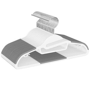 lot 81769 image: Heavy Duty Plastic Hangers 50 Pack With Non-Slip Design,0.2 Inches Thick,360°Swivel Hook Space Saving Organizer For Bedroom Closet,Shirts,Pants,Strong Enough For Coat(White- S Shaped)