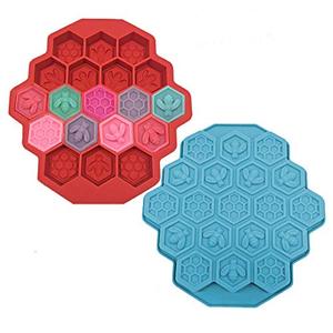 lot 81788 image: 2Pcs 19 Cavities Honeycomb Bees Silicone Cake Mould Soap Diy Ice Tray Muffin Cookie Cake Pan Chocolate Candy Baking Supplies For Kids