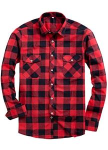 lot 81794 image: Alimens & Gentle MenS Button Down Regular Fit Long Sleeve Plaid Flannel Casual Shirts Color Red, Size Large