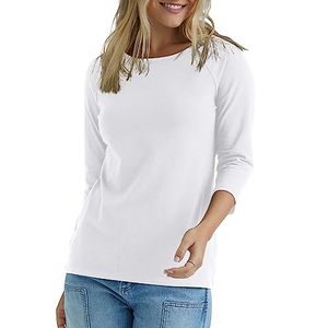 lot 81795 image: Hanes WomenS Stretch Cotton Raglan Sleeve Tee, White, Medium