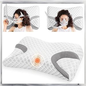 lot 81798 image: Memory Foam Pillow For Cpap Side Sleeper, Ikstar 2.0 Cpap Pillow For Neck Support Relief Neck Pain Suit For All Cpap Masks User, Nasal Pillows For Side Back Sleepers - Reduce Air Leaks & Mask Pressure