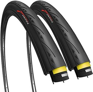 lot 81800 image: Fincci Pair 700X25C Tire 25-622 60 Tpi Foldable Bike Tires With 1Mm Nylon Protection For Cycle Race Road Touring Bicycle - 700 X 25C Tires Pack Of 2