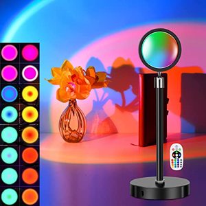 lot 82217 image: Corated Sunset Lamp, 16 Colors Sunset Projection Lamp With Remote Control, Multiple Colors Projector Sunset Night Light For Photography, Selfie, Home And Bedroom Decor
