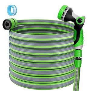 lot 82229 image: Expandable Garden Hose Water Pipe, 50Ft Flexible Water Hose With 7 Function Spray Nozzle, Durable Triple Layer Latex Core Garden Hoses For Gardening Lawn Car Pet Washing