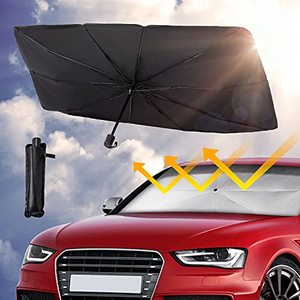 lot 82253 image: Car Front Windshield Sunshade Umbrella, Uv Protection & Heat Insulation Foldable Sun Shade Sun Visor, Full Cover Sun Shade For Most Vehicles, 57X31
