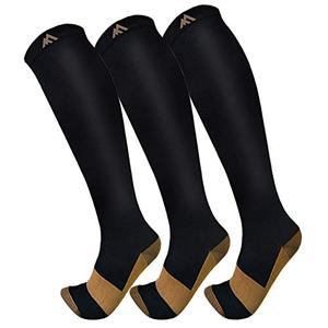 lot 82257 image: Fuelmefoot 3 Pack Copper Compression Socks - Compression Socks Women & Men Circulation - Best For Medical,Running,Athletic