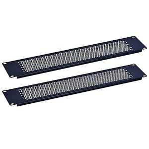 lot 82263 image: Rackpath 2U Blank Rack Mount Panel Spacer With Venting For 19In Server Rack Enclosure Or Network Cabinet � 2 Pack, Black