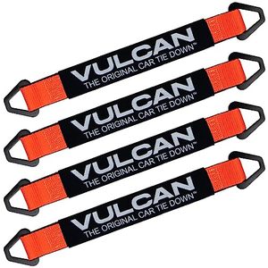 lot 82279 image: Vulcan Car Tie Down Axle Strap With Wear Pad - 2 Inch X 22 Inch - 4 Pack - Proseries - 3,300 Pound Safe Working Load