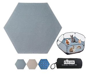 lot 82344 image: Pecow Hexagon Washable Liner For Portable Small Animal Playpen Guinea Pig Play Pen Hamster Cage Fleece Bunny Rabbit Fence Ravel IndoorOutdoor Waterproof Reusable Super Absorbent(GreySmall)