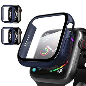 lot 82347 image: Kasorw 2 Pack Case For Apple Watch Series 7 45Mm 41Mm With Tempered Glass Screen Protector Hard Pc Case For All Around Coverage Protective Bumpers Cover For Iwatch S7(45Mm, Blue)