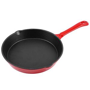 lot 82352 image: Meigui Enameled Cast Iron Skillet ChefS Classic 10 Inch Round Fry Pan For Kitchen, Camping Indoor And Outdoor Cooking, Frying, Searing And Baking (Cherry Red)